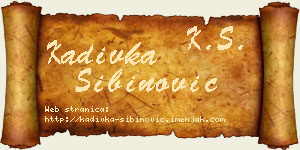 Kadivka Sibinović vizit kartica